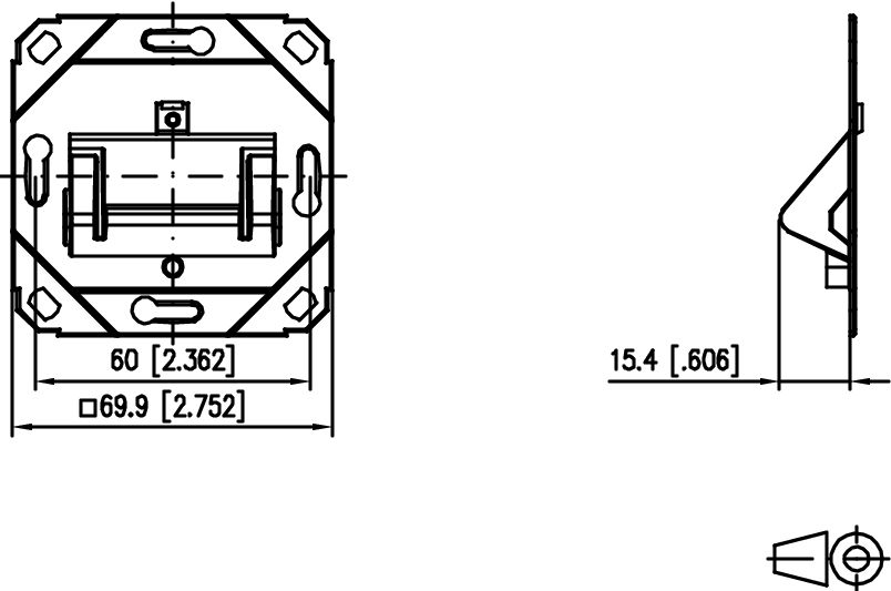 Modulaufnahme net-works 2f Kanaleinb schräg m.Staubschutz
