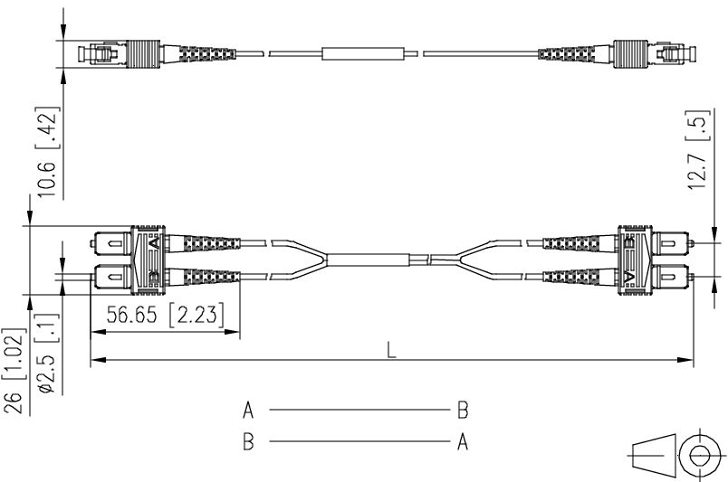 LWL-Patchkabel SC-D 50/125 OM4 5m vi MM50/125