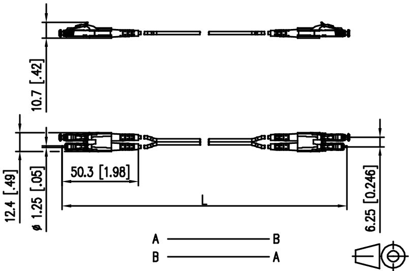 LWL-Patchkabel LC-D 50/125 OM4 10m vi MM50/125