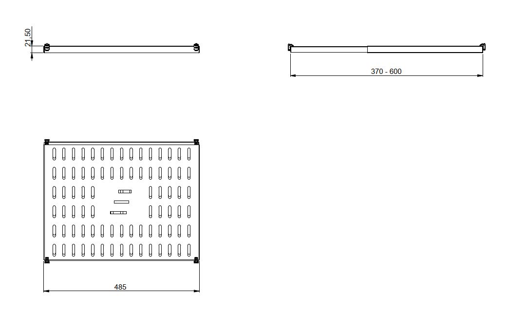 Fachboden net-works 20x495x600mm Metall sw RAL9005