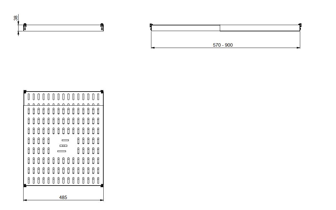 Fachboden net-works 20x495x900mm Metall sw RAL9005