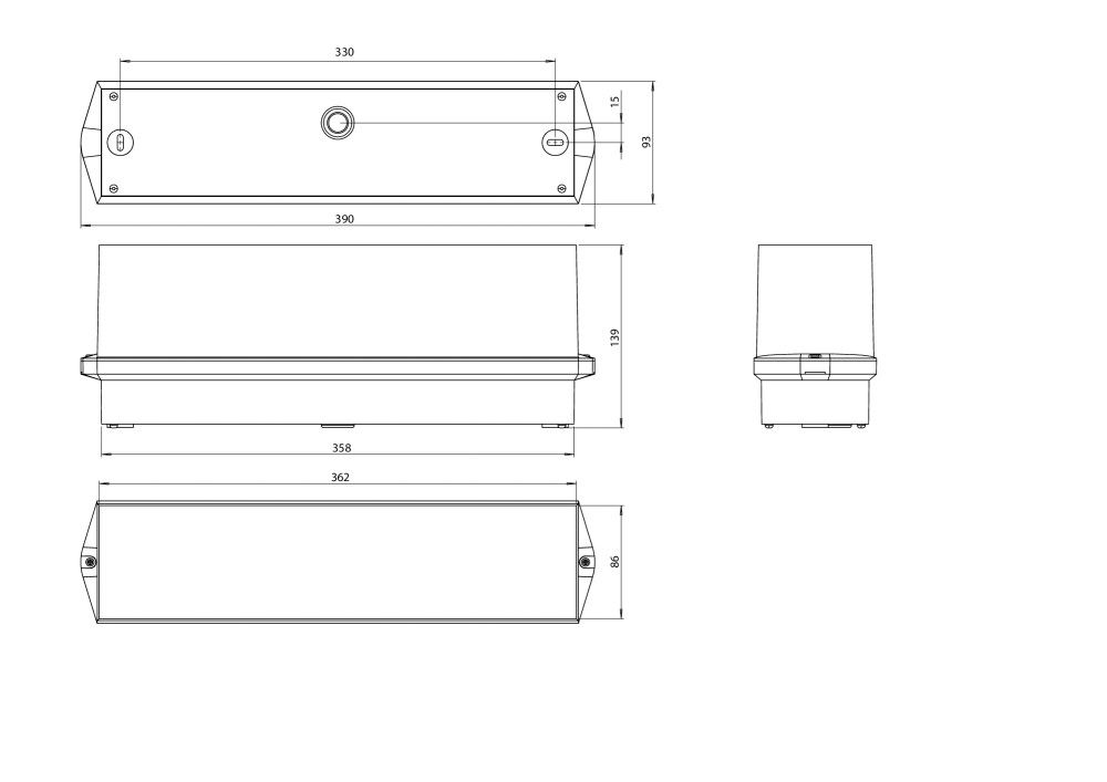 LED-Sicherheitsleuchte 4,2W 6500K 225lm IP65 1LED Wandanbau/Deckenanbau 16m