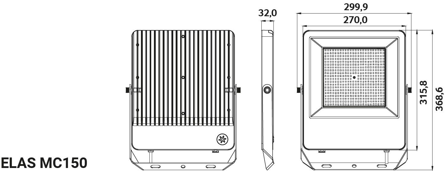 LED-Anbaustrahler 110-150 3000-5000K Alu 18000lm Konv 1LED IP66 sw mt RF:matt