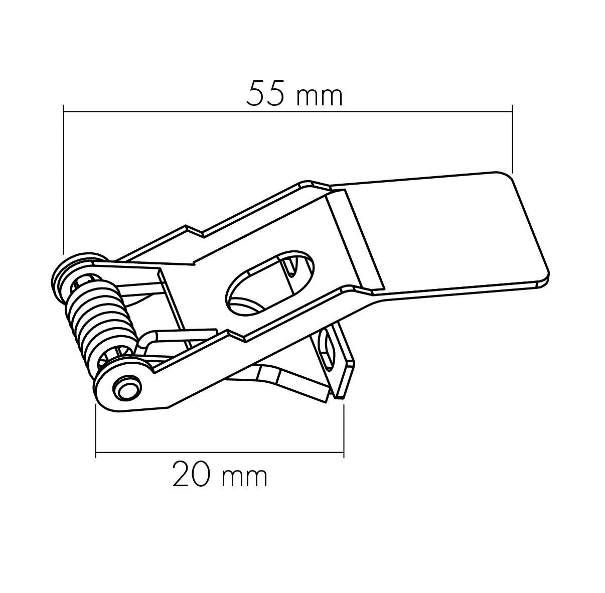 Einbaufeder gr ST L55mm B50mm H20mm