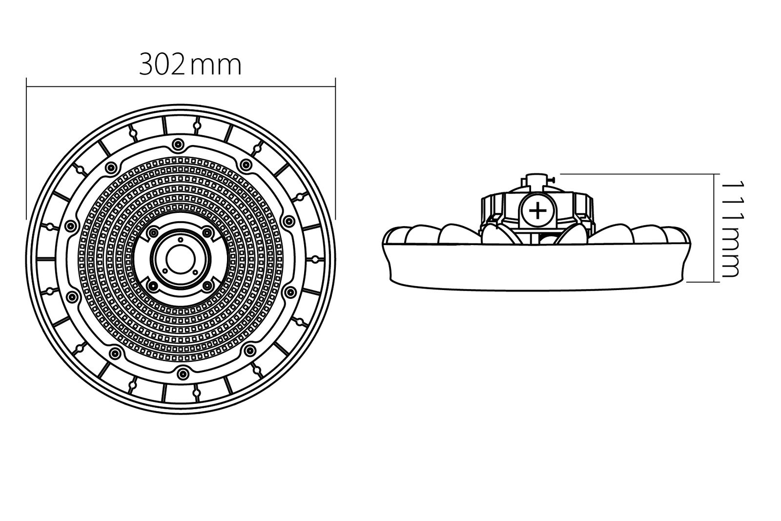 LED-Hallenleuchte 85-200W 4000-5000K sym 32000lm Konv 1LED Dimmung 1-10 V IP65 LED-Hallenleuchte 85-200W 4000-5000K sym 32000lm Konv 1LED Dimmung 1-10 V IP65