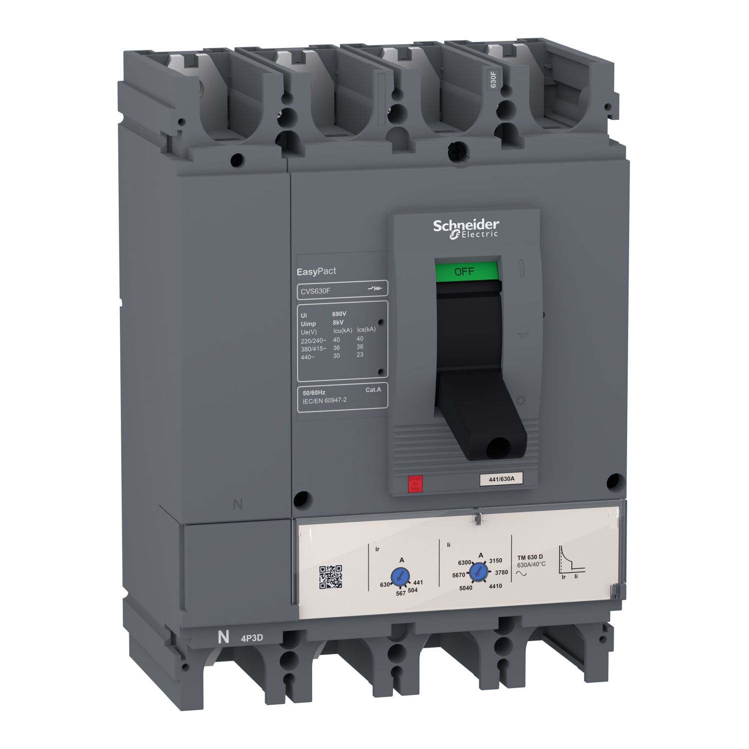 Leistungsschalter 400A 4p 224-320A/In IP40 Einb Festeinbau Schraub