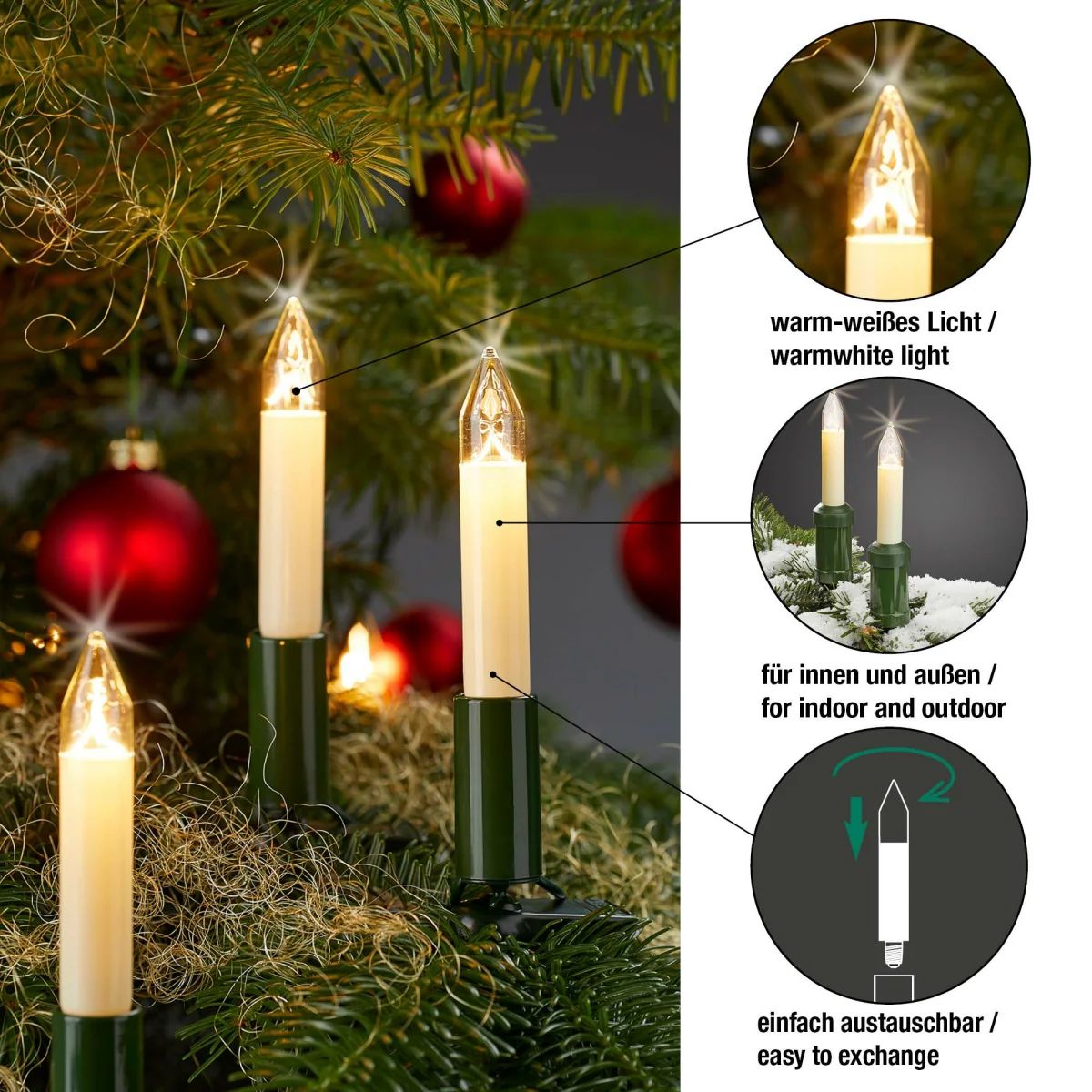 Kerzenlampe 3W kl E10 8V ws Schaft