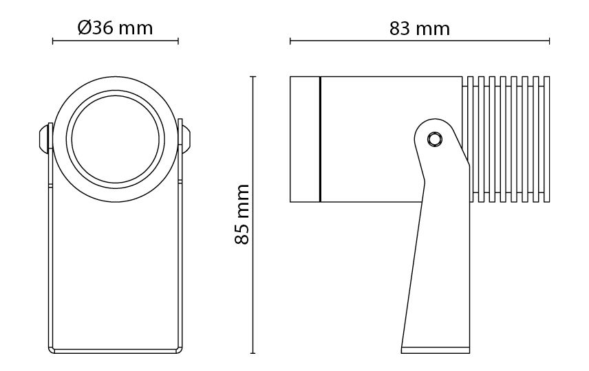 LED-Anbaustrahler 4W HOVDEN 3000K 250lm Konv 1LED Alu IP67 graphit mt 82x36x85mm