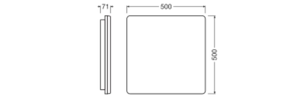 LED-Anbauleuchte 27W 3000K 3780lm ws EVG IP54 500x500x71mm