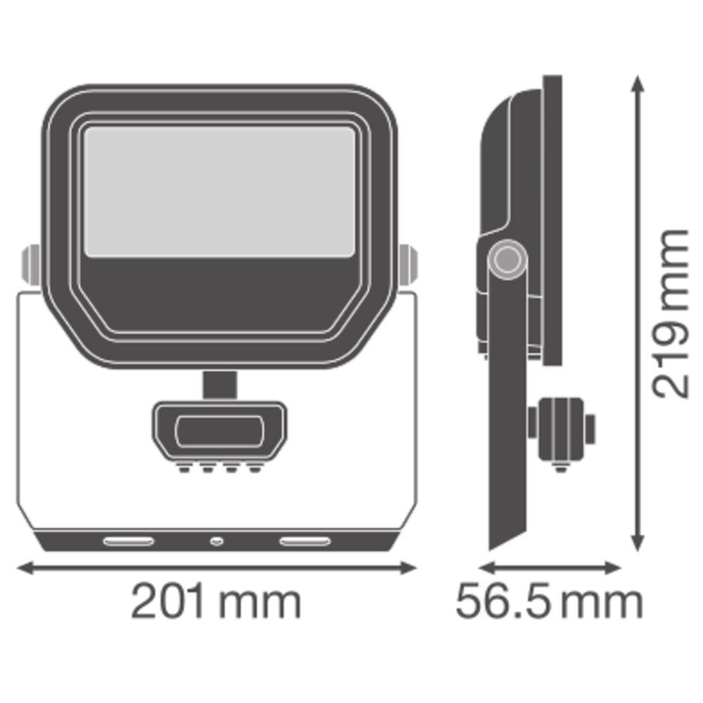 LED-Anbaustrahler 41W 4000K 6000lm Konv sw mt 1LED Alu IP65 RF:matt BWM