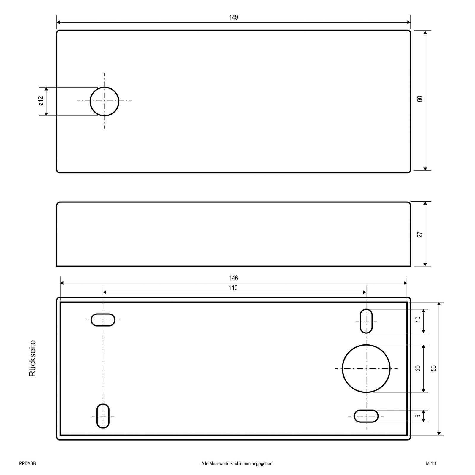 Baldachin ws Alu 150x60x27mm