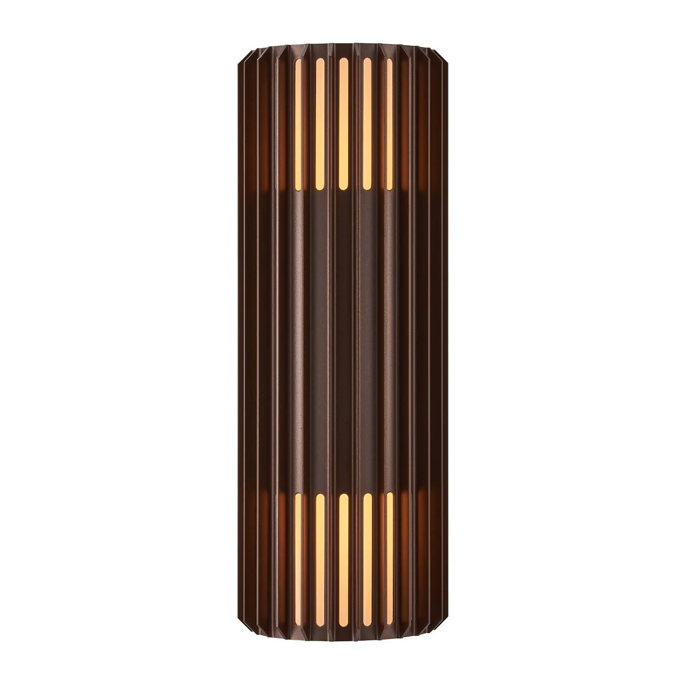 LED-Wandanbauleuchte Aludra 30W ms IP54 E27 messing Ø124x337mm