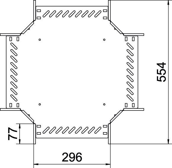Kreuzstück Kabelrinne ST 60x296mm int.Verb
