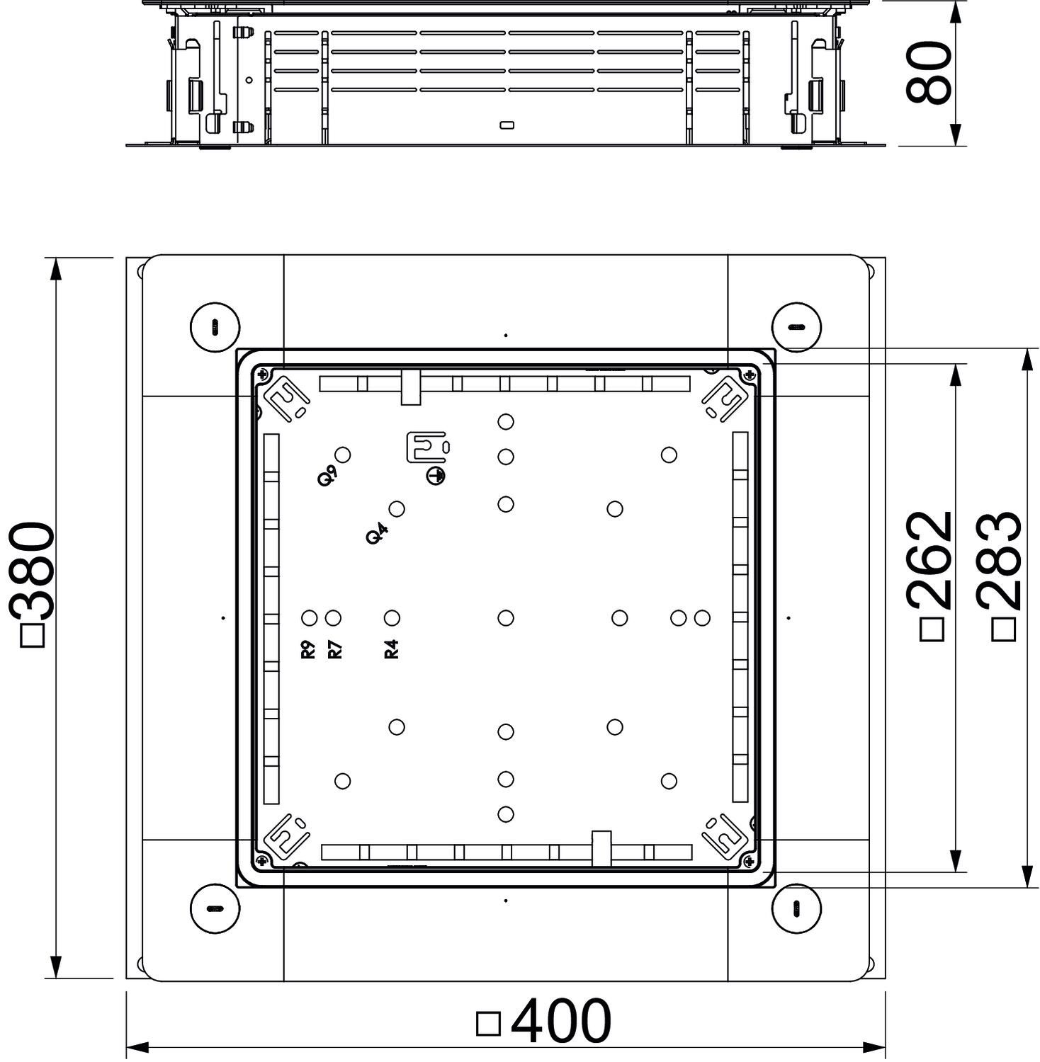 Zug-/Abzweigdose 250mm 28-58x190-250mm 80-160mm