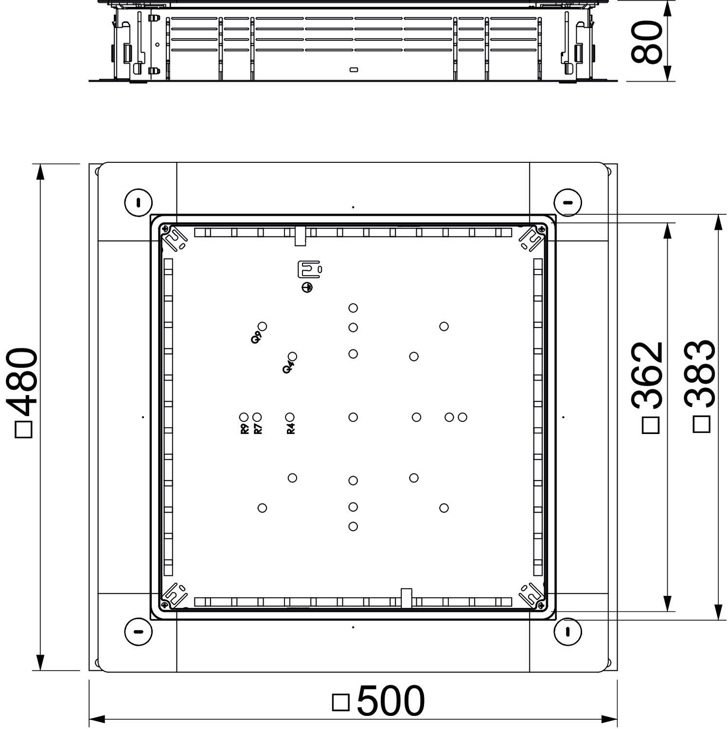 Zug-/Abzweigdose 350mm 28-58x190-350mm 80-160mm