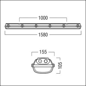Ex-Anbauleuchte 44W Kst LED 2 22 IP66 6754lm LED nicht austauschbar