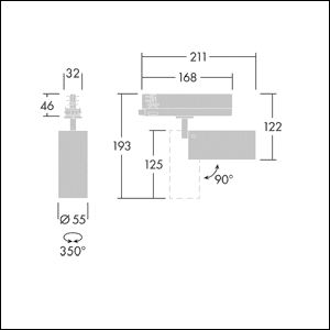 LED-Schienenstrahler 14,3 4000K 1563lm Konv ws mt 1LED Alu IP20 RF:hochglänzend