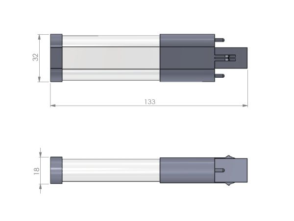 LED-Röhrenlampe G23 3,5W 3000K 400lm E ws mattiert 120° AC Ø33x133mm 220-240V