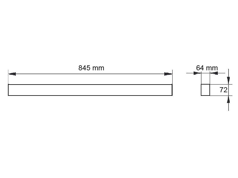 LED-Anbauleuchte 16W 3000K 1779lm Konv IP40 845x64x72mm