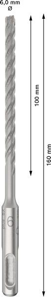 Hammerbohrer Ø6mm SDSplus 100/160mm f.Beton f.Stein