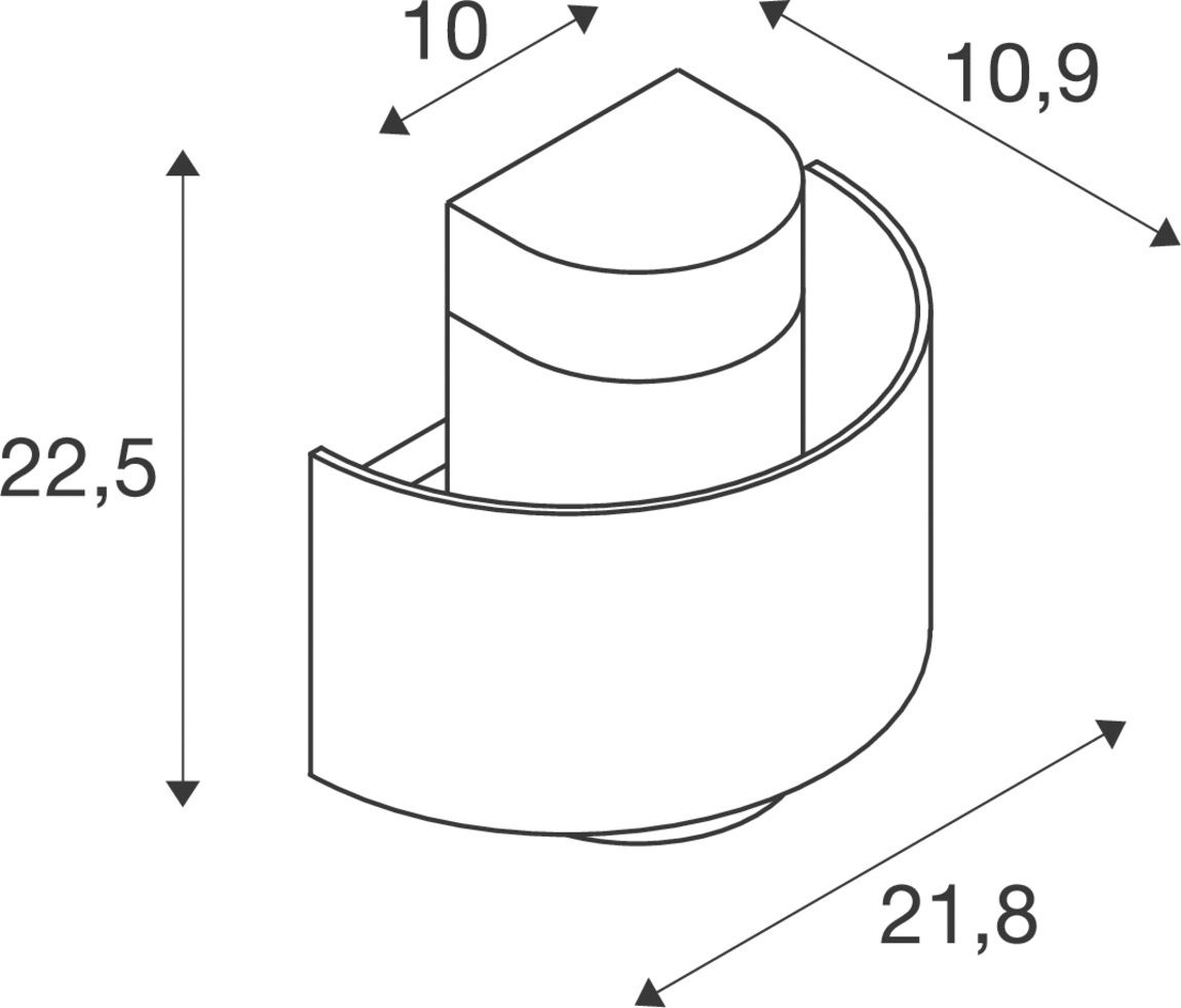 LED-Wandanbauleuchte 13W sw IP65 E27 109x218x225mm
