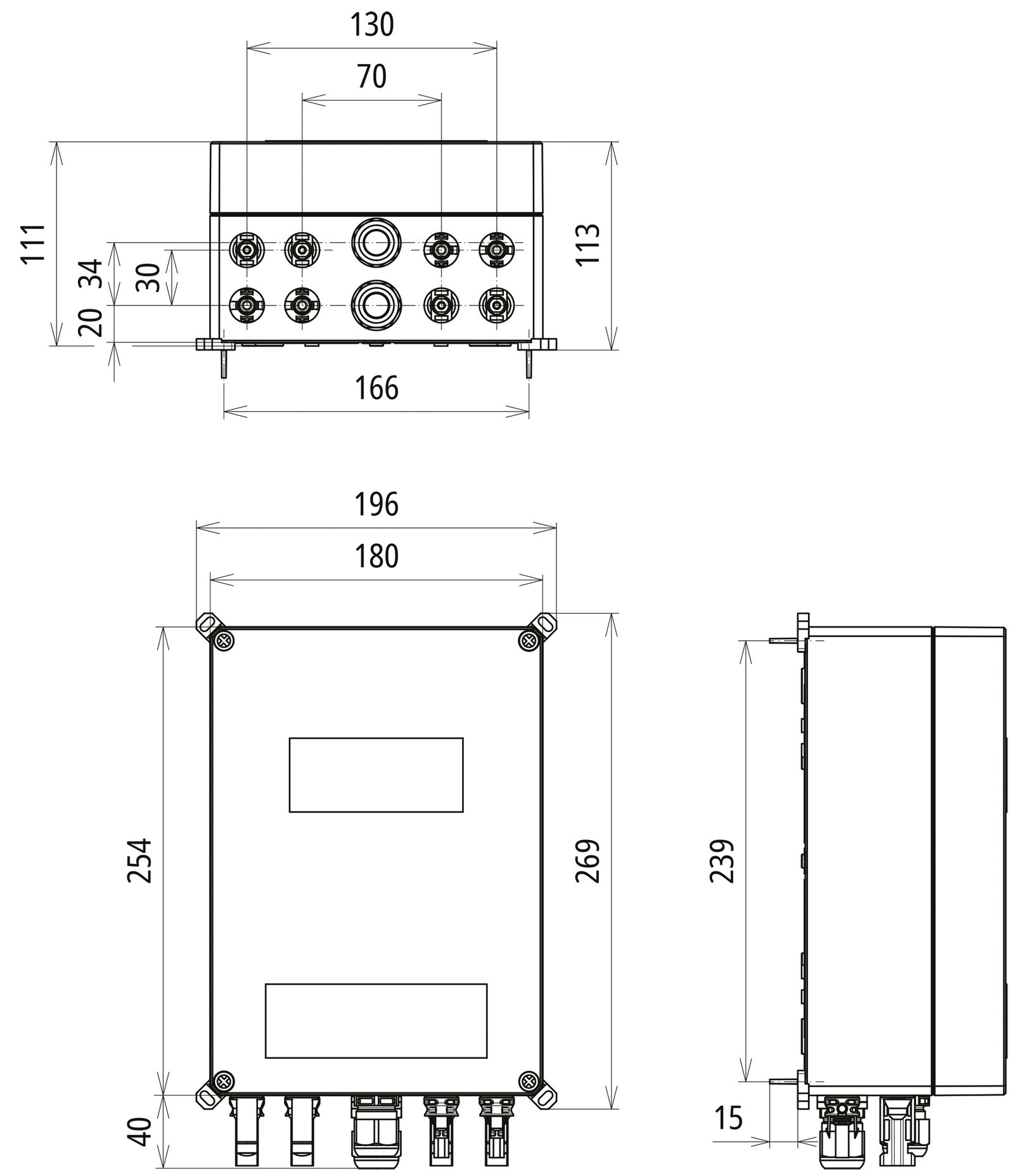 DC-Stringbox 2f 40A 1200V/mess IP65 180x254x113mm