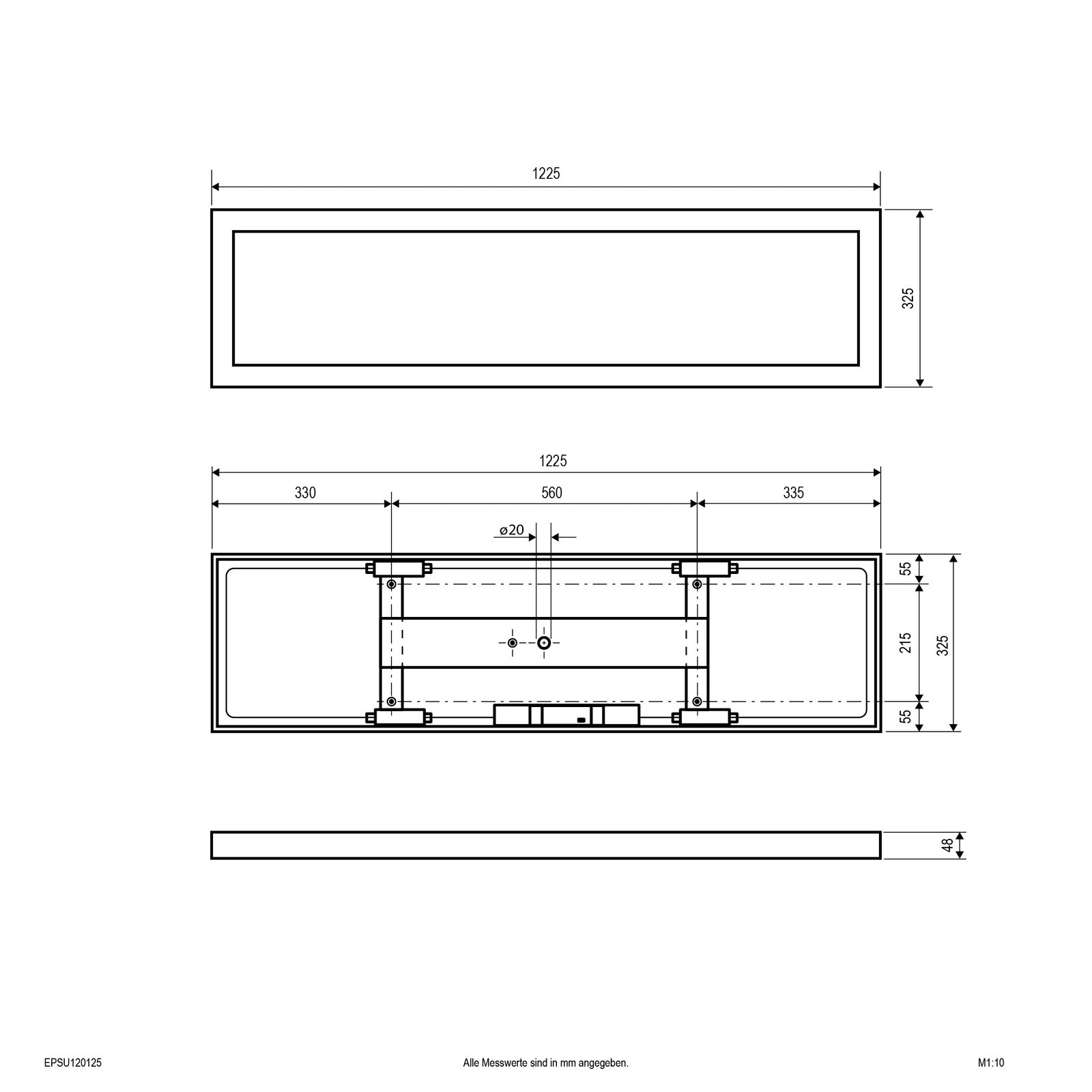 LED-Panel 1225x325mm 40W 3000-4000K IP40 5880lm ws