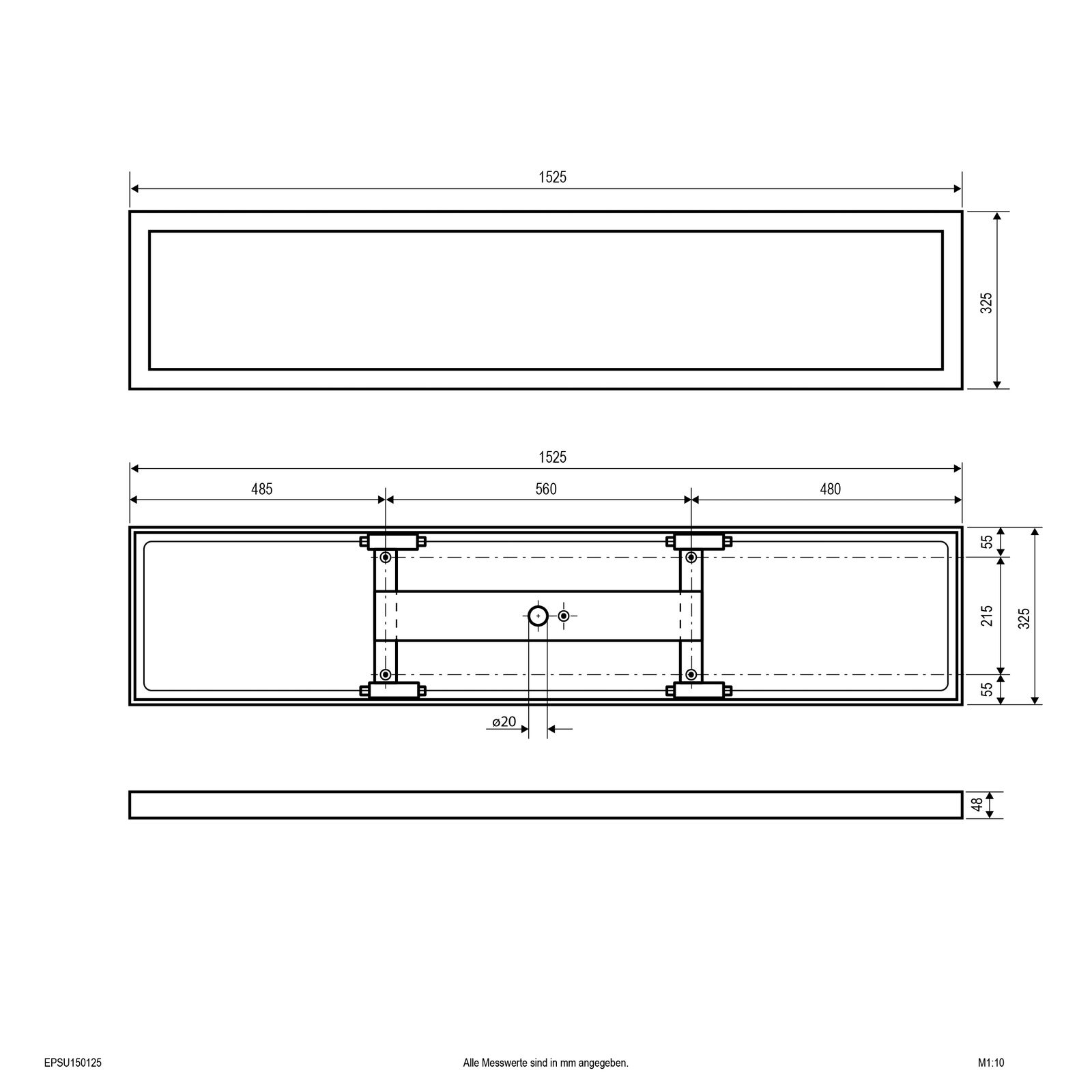 LED-Panel 1525x325mm 42W 3000-4000K IP40 6174lm ws
