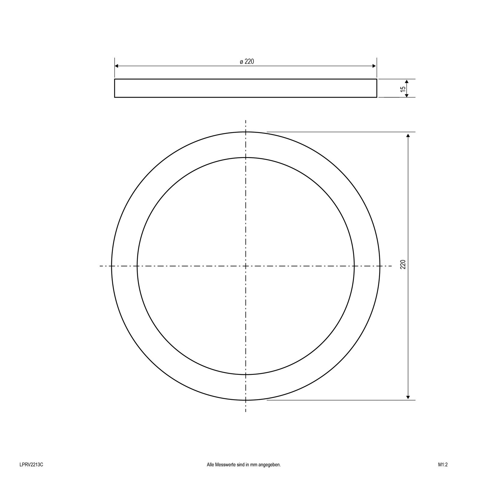 Aufbaurahmen edst Ø220mm H15mm