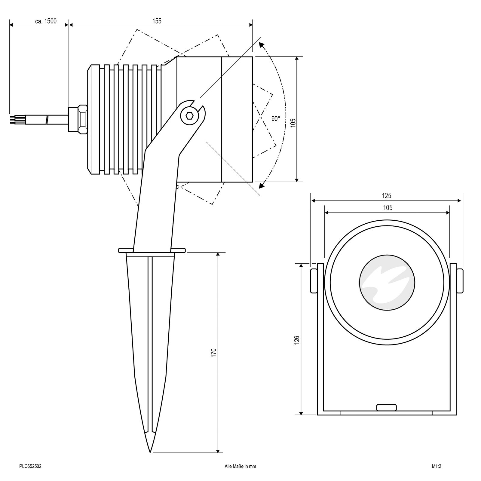 LED-Wegeleuchte 25W IP65 3000K 1900lm anth 1LED Alu Gl_tr