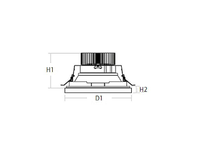 LED-Einbaustrahler 15W 3000K 1560lm Konv ws mt 1LED ST IP40 RF:hochglänzend