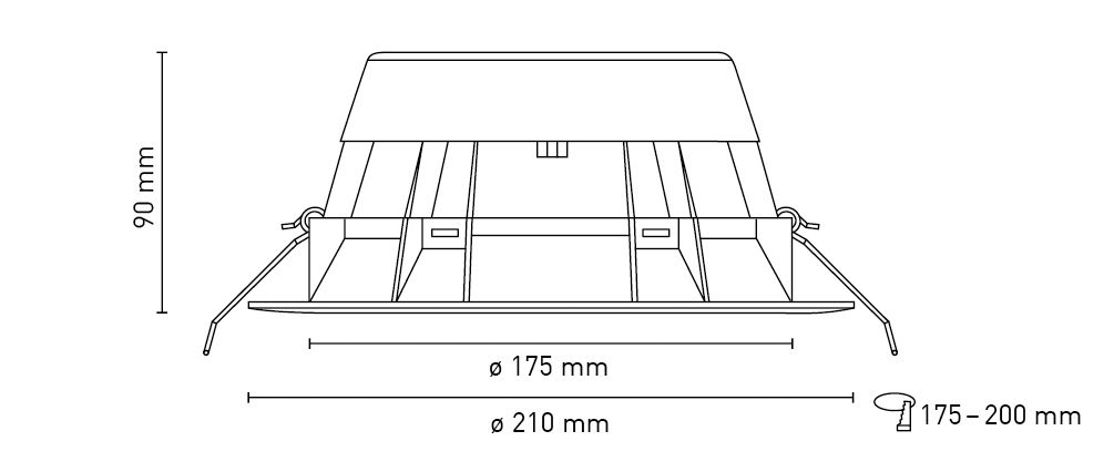 LED-Einbaustrahler 9W 3000-4000K 1393lm Konv 1LED Kst IP54 sw mt breitstrahlend