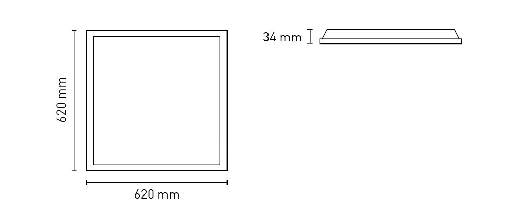 LED-Panel 620x620mm 26W 3000-5700K IP40 4228lm ws
