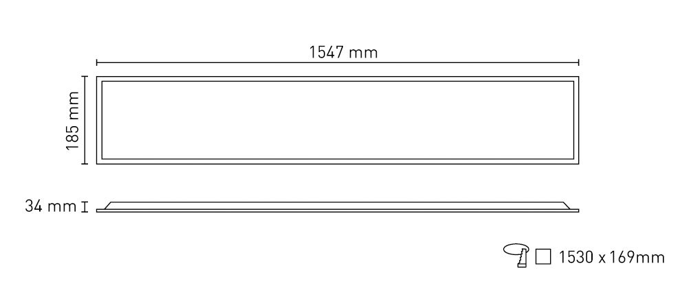 LED-Panel 1547x185mm 24W 3000-6000K IP40 3275lm ws