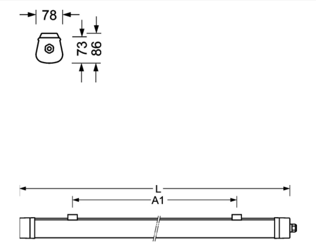 LED-Lichtleiste 35W 4000K 9300lm gr Konv 1LED elektr.Trafo IP65 1500x80x73mm