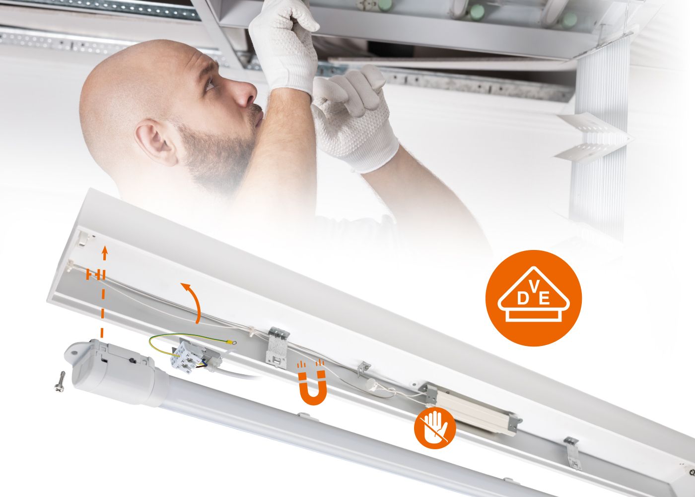 LED-Lichtleiste 9W 3000-4000K 2160lm Konv 1LED IP20 529x33x28mm
