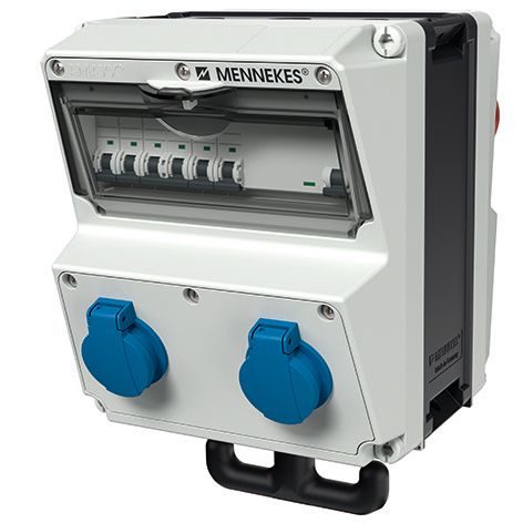 Energiewürfel Kst ws IP44 AMAXX 4Steckd 2x16A5p400V LS-Schalter