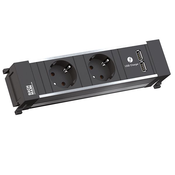 Steckdosenleiste 2f sw Power Frame 2m IP22 1,5qmm