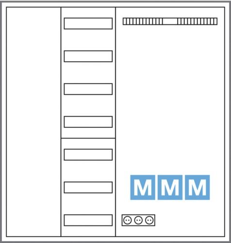 Komplettschrank AP/UP 1stö 4Feld IP44 1100x1050x205mm