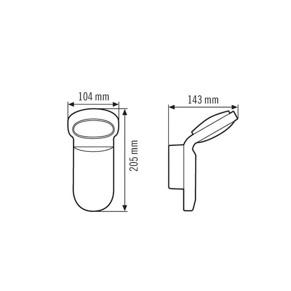 LED-Wandanbauleuchte OL/AOL 10W 3000K ws 850lm Konv IP55 143x104x205mm