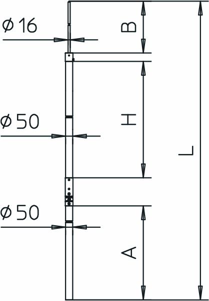 Fangstange 8000mm Ø50mm Rundleiter GFK unbeh