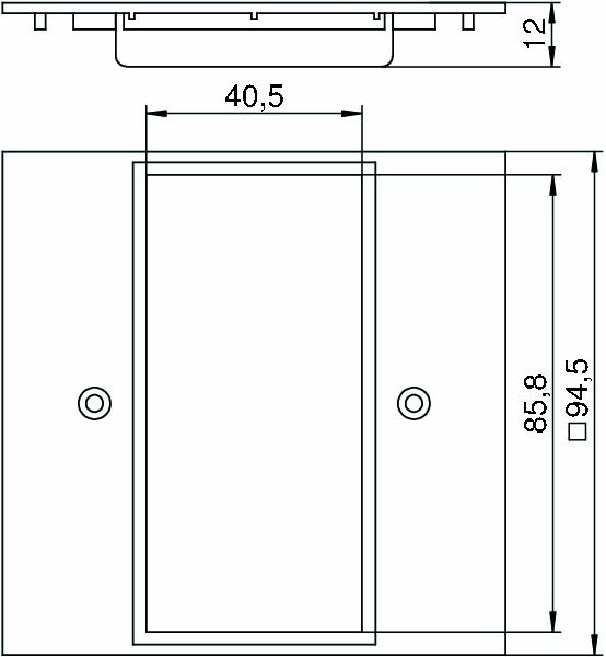 Abdeckplatte Säule 2f RM45 Kst rws unbeh RAL9010 hfr