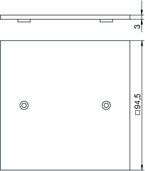 Abdeckplatte Säule Kst rws RAL9010 hfr unbeh Blinddeckel