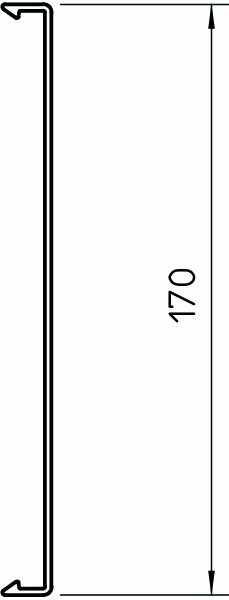 Oberteil LF-K 170x2000mm Kst rws RAL9010