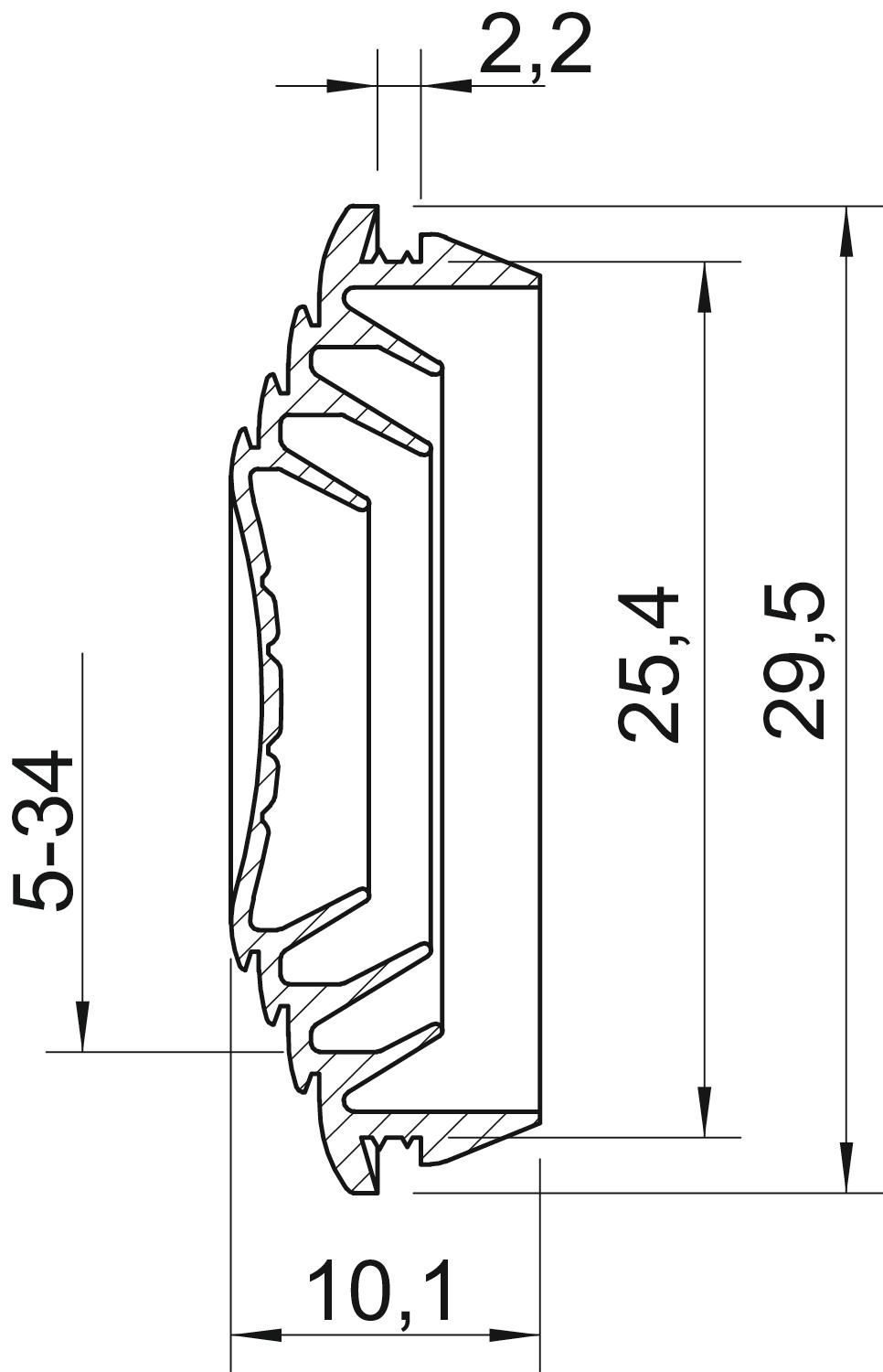 Kabeleinsteckstutzen IP20 Ø25mm 0-22mm or abschneid