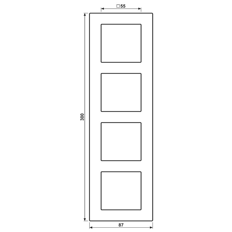Einbaurahmen 4f anth mt A / A CREATION Kst f.GEB-K Unterputzmontage Thermopl