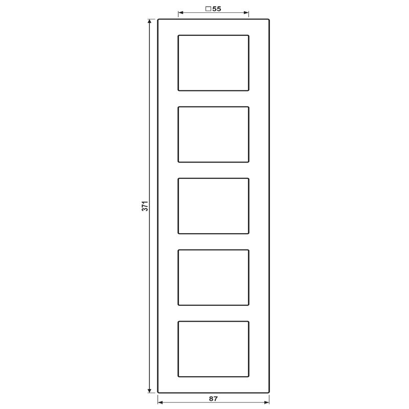 Einbaurahmen 5f anth mt A / A CREATION Kst f.GEB-K Unterputzmontage Thermopl