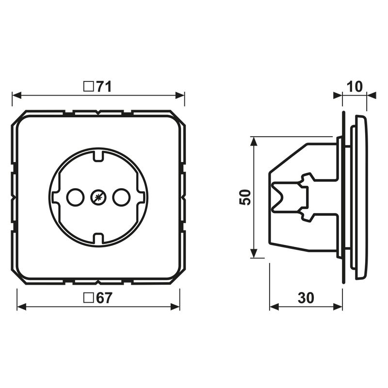 Steckdose 1f ws glz CD UP IP20 vert