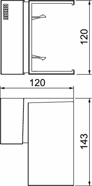 Inneneck GEB-K Kst HFT SIGNA BASE unbeh 110x70mm rws hfr RAL9010