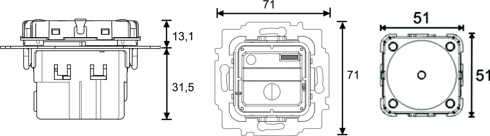 Dimmaktor free@home 10-180W UP 1Ausg uni Vor Ort-/Handbedienung